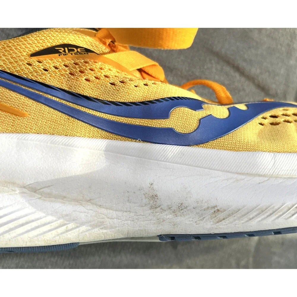 Saucony Ride 15 Running Shoes Womens 9.5 Yellow Sneakers Athletic Gold Horizon